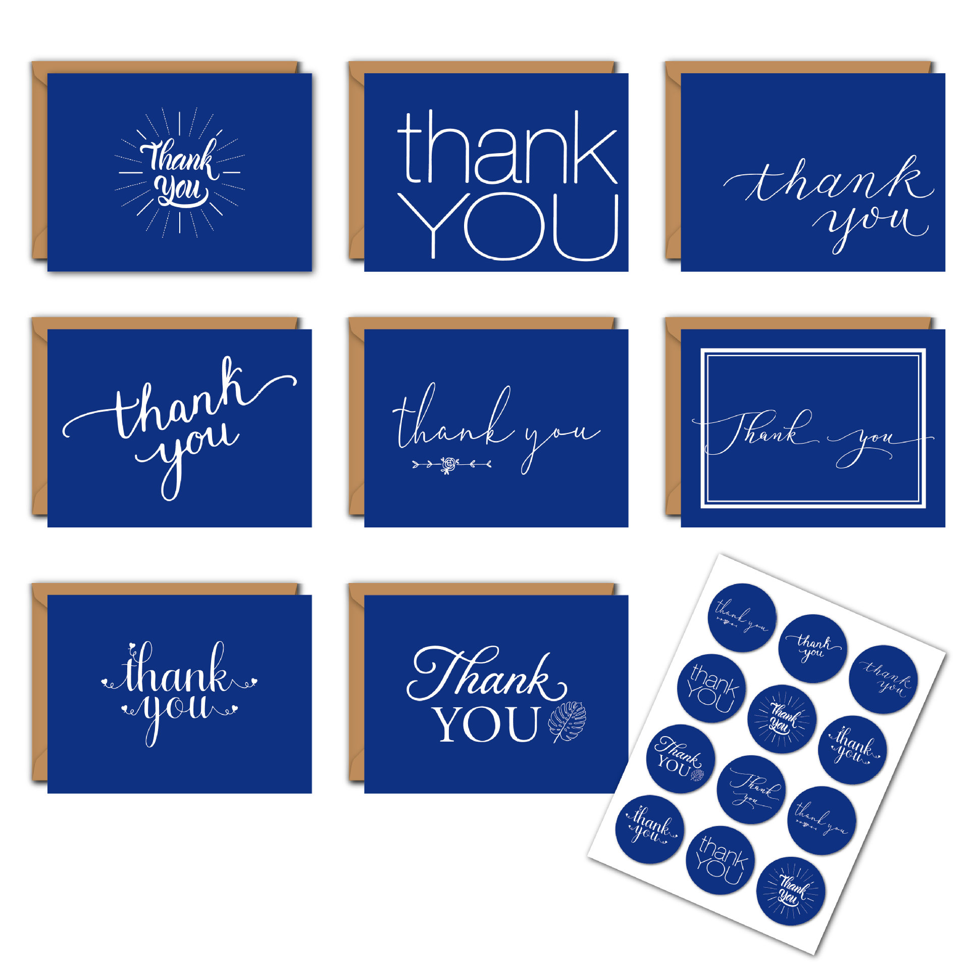 Picture of Cross-Border Amazon Thank You Cards Baked Flowers Simple European Style 8 Sets of Thank You Cards