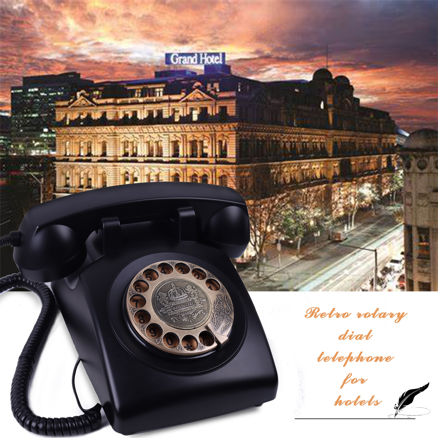 Antique Plug-In Card Telephone Retro Office Hotel Phone Home Big Ringtone Fixed Landline Dedicated Telephone Wholesale