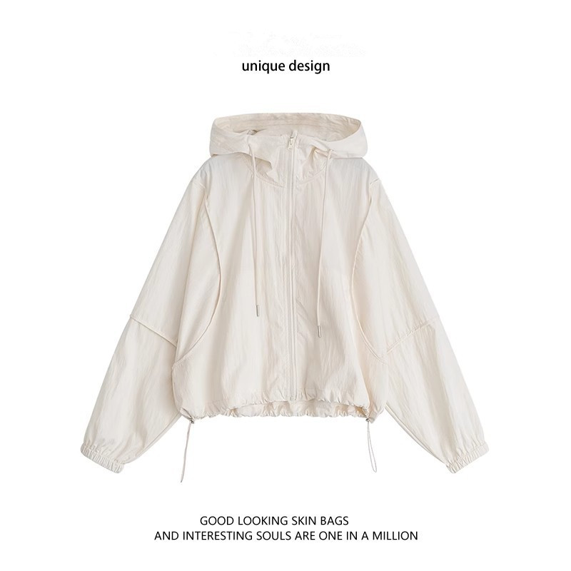 Short Hooded Sun-protective Clothing Women's Summer Small Sports Rustic Clothing Anti-ultraviolet Coat Casual Sun-protective Clothing Trendy