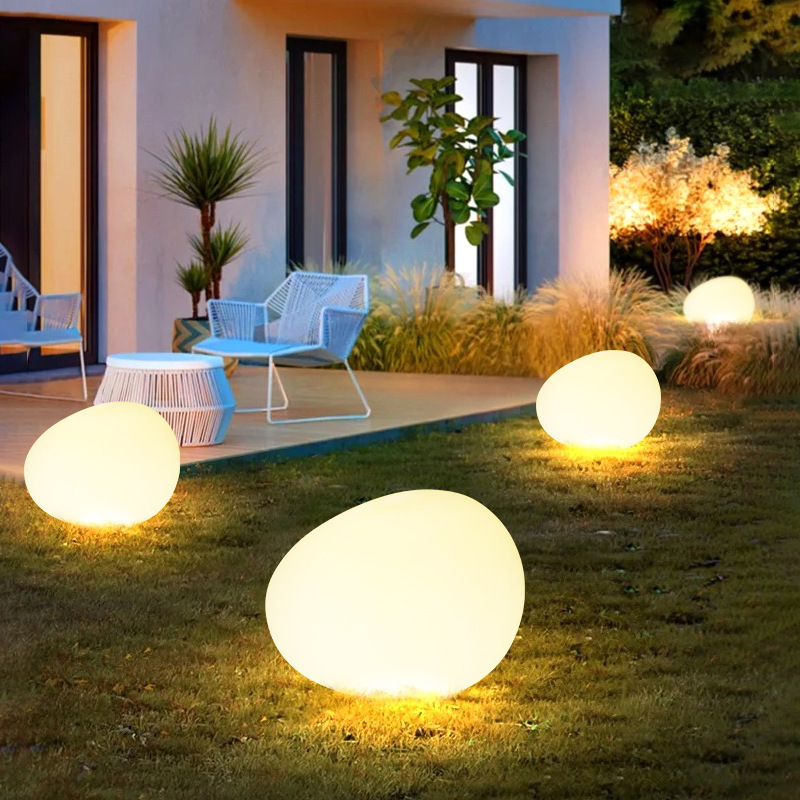 Solar Garden Lights Simulate Pebbles, Outdoor Garden Lawn Lights, Imitation Stone Walkway Lights, Landscape Solar Lights