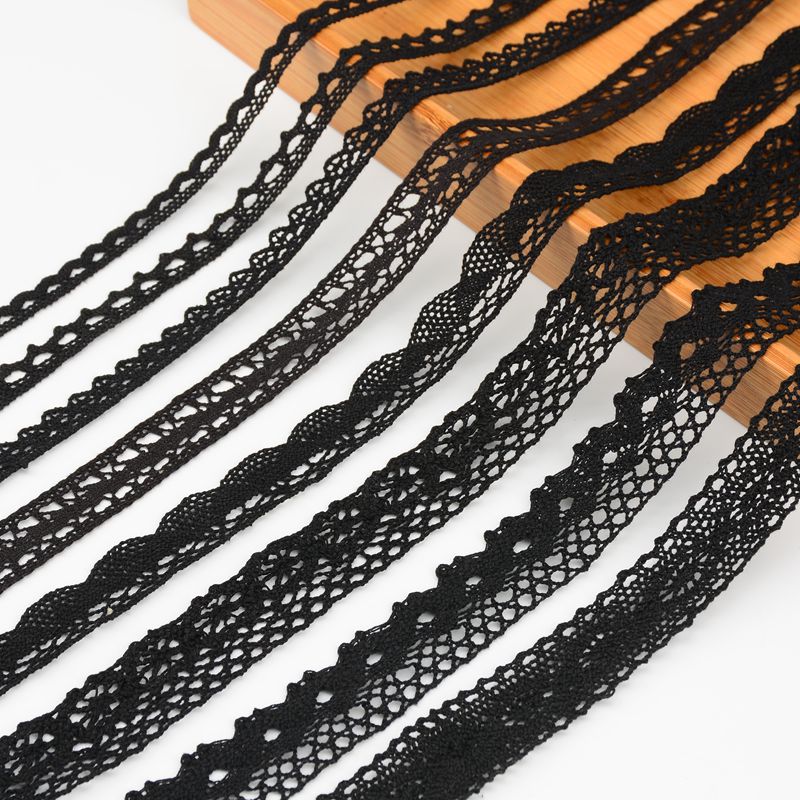 Black Cotton Woven Lace Accessories DIY Handmade Tablecloth Fabric Material Sofa Bedding Curtain Fabric