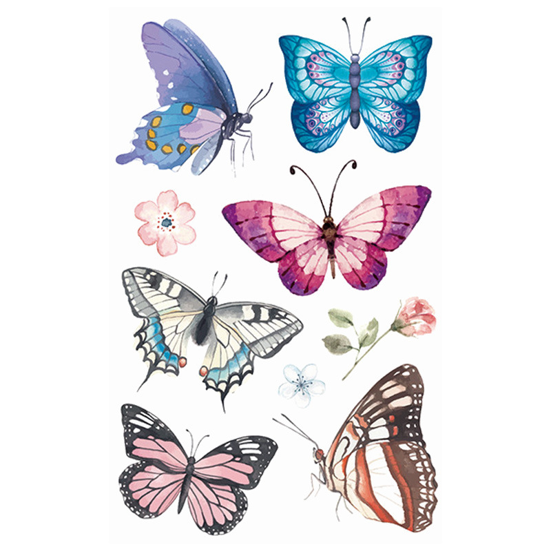 Picture of New Cross-border Cute Color Butterfly Tattoo Sticker Waterproof Small Fresh Children's Children's Six One Princess Face Sticker Color Sticker