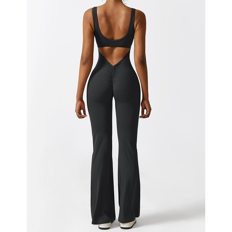 Picture of Amazon 2025 Spring and Summer New European and American Women's Slim Fit Hip Jumpsuit Sexy Backless Sports Yoga Suit