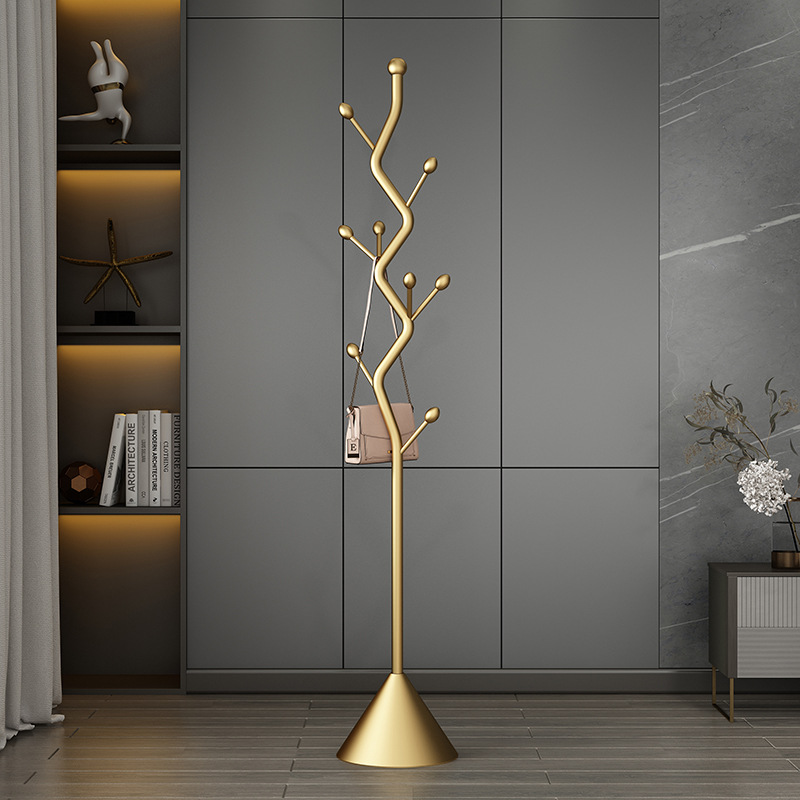 High-end creative art coat rack floor to ceiling bedroom home Nordic light luxury hanger hotel club clothes rack