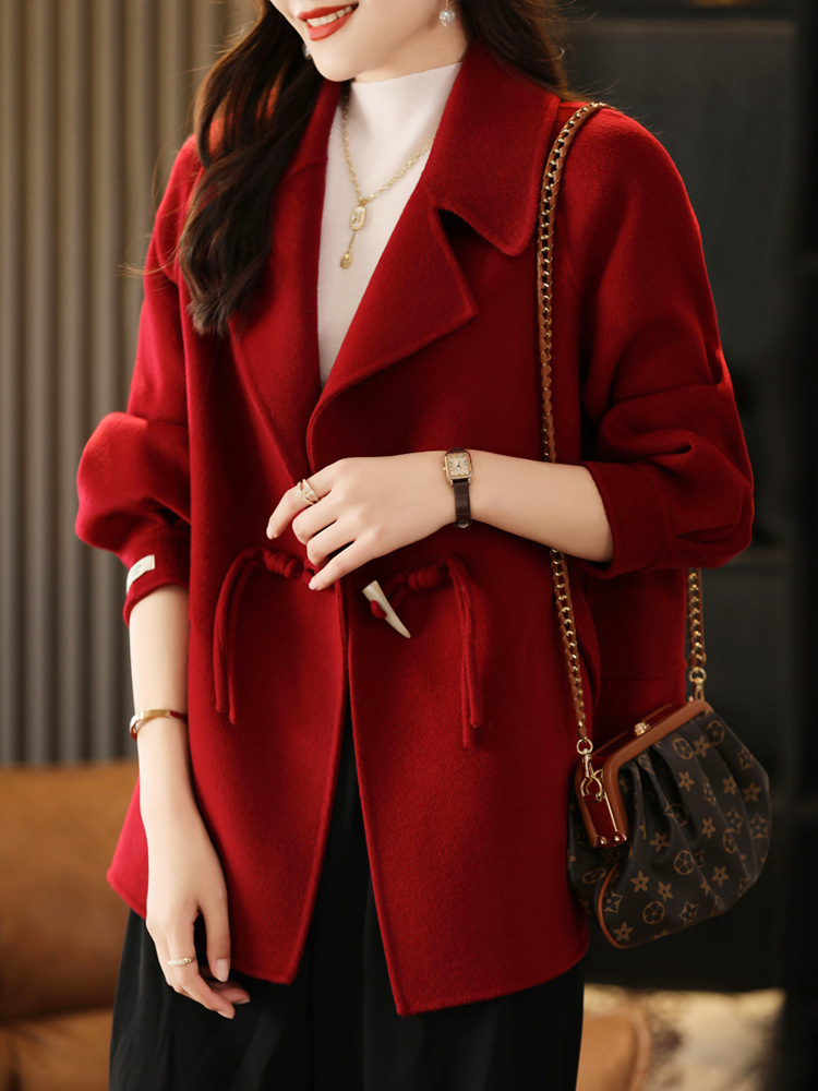 Picture of 2024 New Pure Wool Short Coat Women's Autumn and Winter Korean Style Elegant Dress Collar Casual Double-Sided Wool Coat