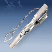Picture of Metal tie clip men's suit chain 140 simple flower type business atmosphere with drill tie clip