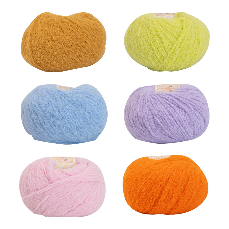 Picture of Snow Fear Cotton Candy Imitation Wool Felt Line Hairpin Hand-woven Bag Doll Crochet Material Bag Wool Ball