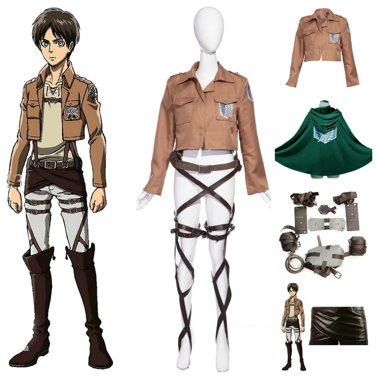 Picture of Spot Attack Giant cos Suit Investigation Corps Uniform Allen Sanli Long Uniform Nie Coat Clothes