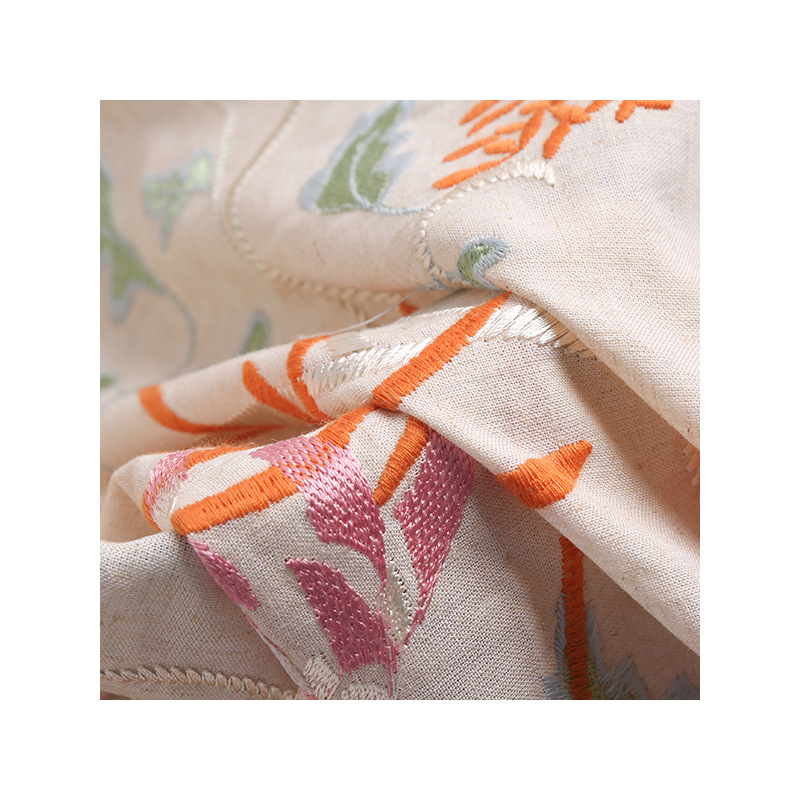 Picture of viscose linen brocade flower embroidery new chinese chrysanthemum cloth