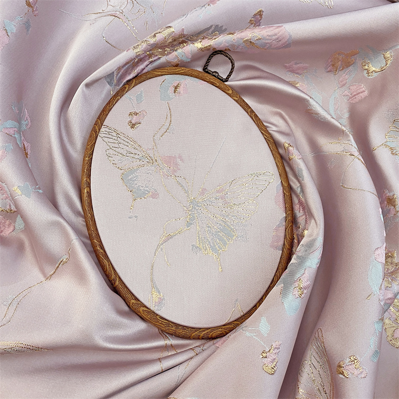 Picture of New Chinese Fabric Woven Gold Imitation Song Brocade Hanfu Gold Silk Butterfly Clothing Fabric Vest Top Dark Pattern Jacquard Tang Suit