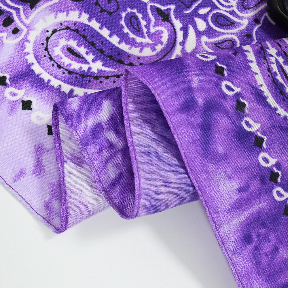 Picture of 54 * 54CM polyester tie-dyed cashew flower square scarf wholesale ameikaji bandana outdoor hip hop street dance headscarf