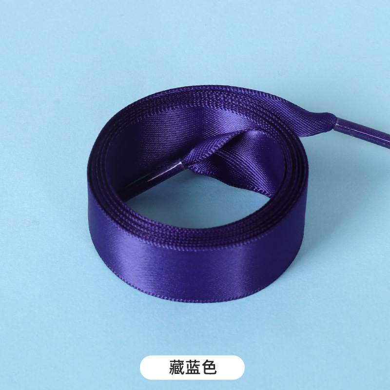 Picture of Silk shoelaces flat lace satin webbing sports small white shoes shoelaces color silk shoelaces 2cm wholesale