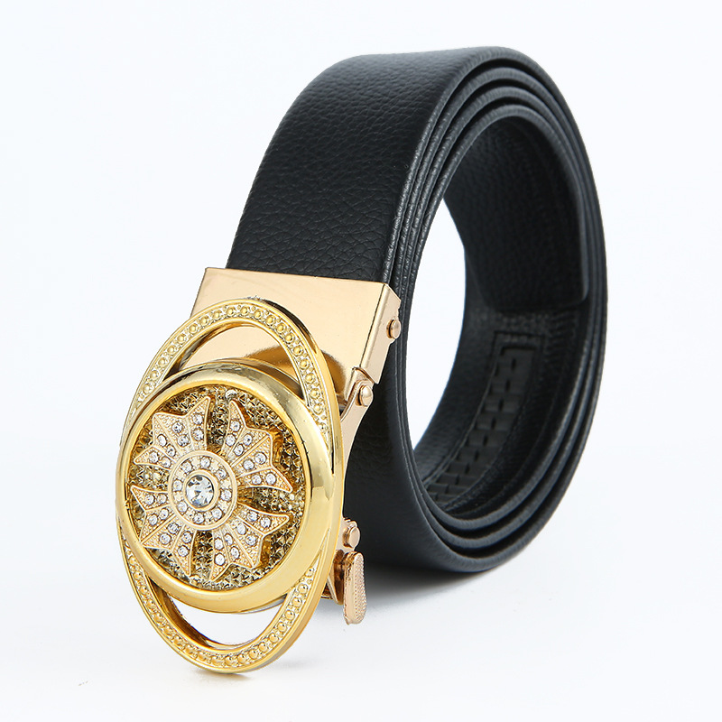 Picture of Belt Men's Time Run Belt Men's Business Trend Rotatable Automatic Buckle Pants Belt Douyin Live Broadcast Belt