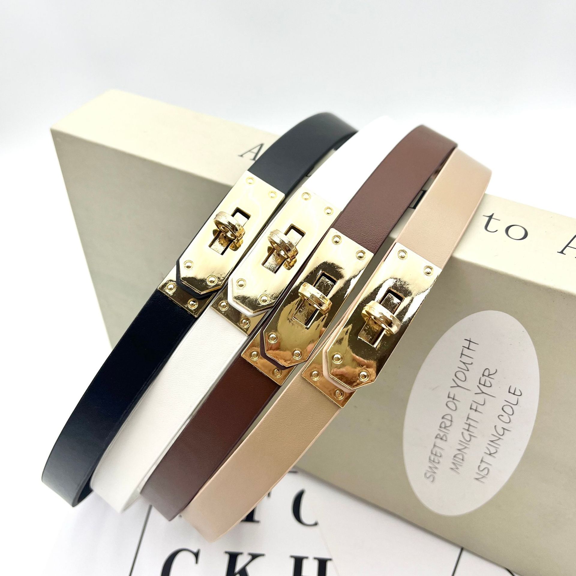 2025 New Style Waist-Locking Narrow Belt Belt Women's Long Shirt Skirt Decoration Versatile Adjustable Small Belt Women