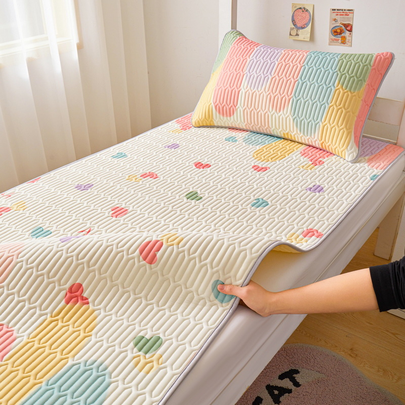 Picture of Class A latex mat three-piece set summer ice silk bed sheet bed hat foldable non-slip cooling soft mat air-conditioning mat