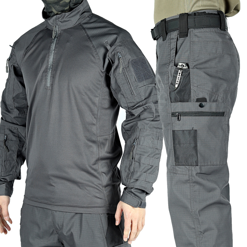 Outdoor Frog Clothing suit Men's Tactical Sports Camouflage Clothing Wear-resistant Instructor Training Clothing CS Field Training Clothing Military Training