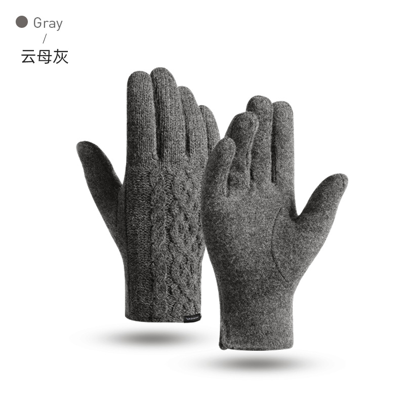 Picture of Women's Cashmere Warm Gloves Winter Outdoor Cold-resistant Knitted Wool Gloves fleece-lined Thickened Touch Screen Gloves DY27