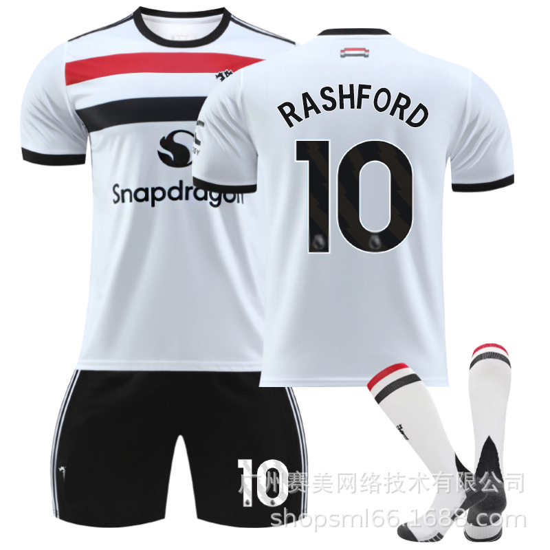 Picture of 2425 Red Devils Two-man White Football Jersey suit 10 Rashford 37 Menu 17 Garner Joe 7C Luo Men's Jersey
