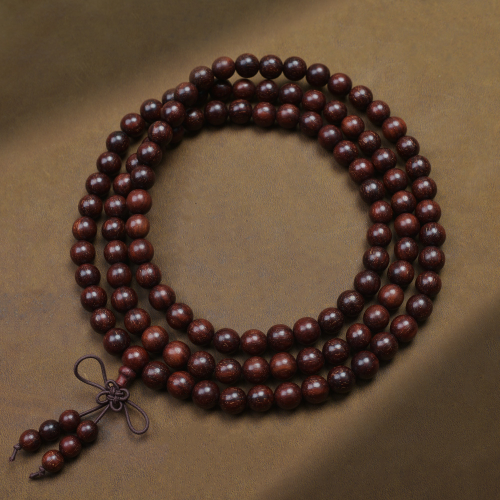Picture of Natural Indonesia True Venus Leaflet Rosewood High Density Submerged Blood Sandalwood 108 Buddha Beads Plate Wen Play Men's and Women's Handstrings