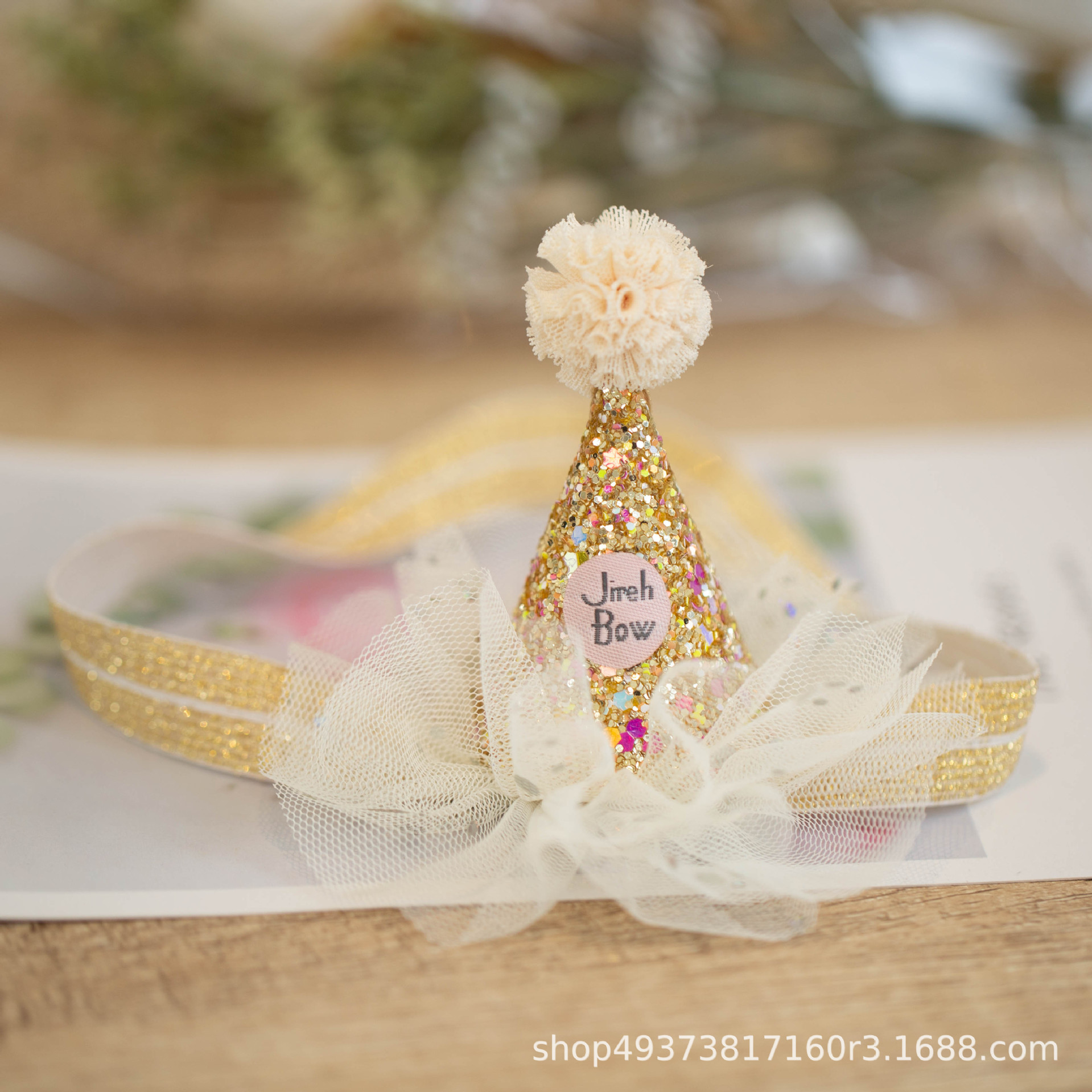 Picture of Korean Style Cute Baby Crown Small Hat Hair Band Baby Newborn Simple Centenarian Banquet Headwear