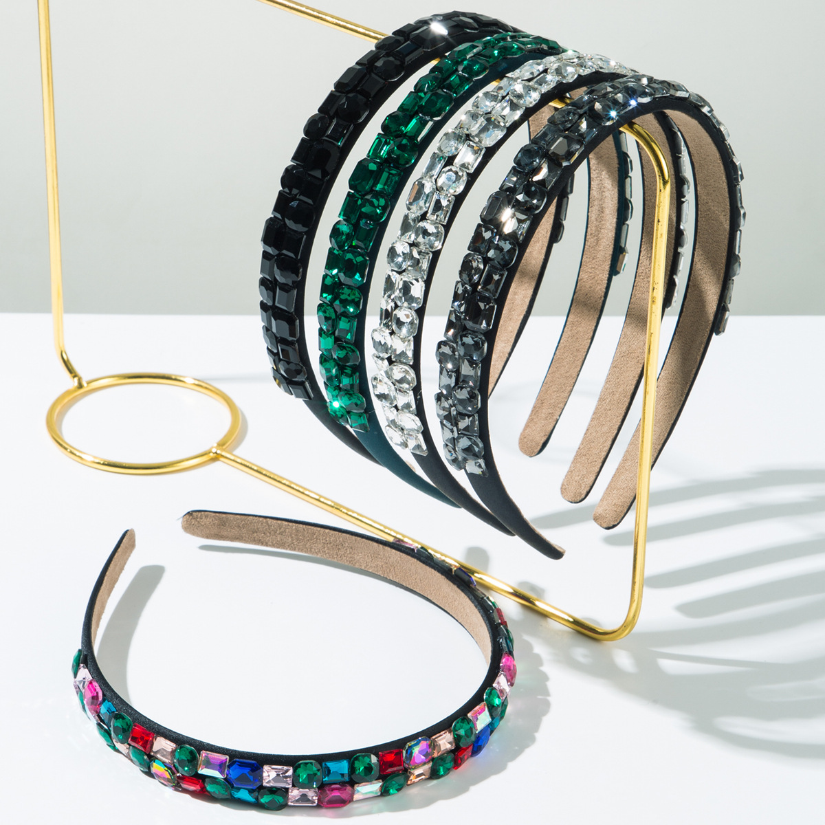 Korean Style Fashionable Simple Diamond-encrusted Hair Hoop Fine Edge Exquisite Rai Diamond Hair Accessories Light Luxury High-end Niche Pressbed Hair Accessories for Women