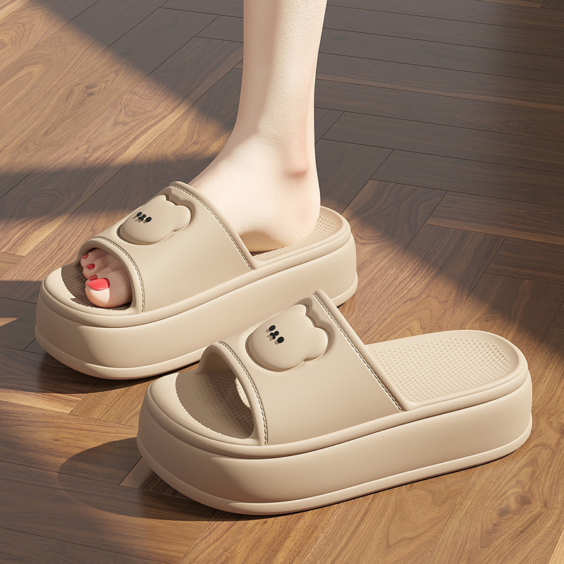 Women's thick-soled slippers summer eva external wear cute bear indoor home non-slip excrement feeling sandals women wholesale