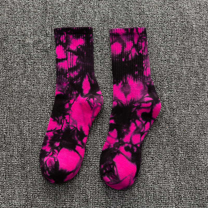 Picture of Tie-dyed Long Socks Men's Autumn and Winter Mid-length Socks Ins Trendy Pure Cotton Autumn Basketball Towel Socks Thickened Women's High-top Long Socks