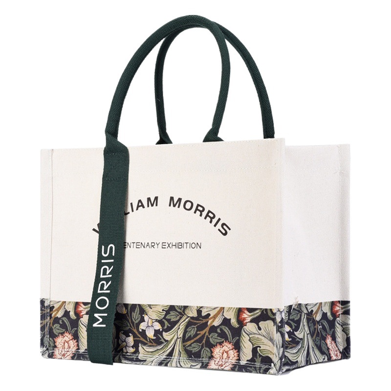 Morris Canvas Bag DIY Ribbon Printed Logo Pattern Tote Bag Cotton Promotional Laminated Tote Canvas Bag