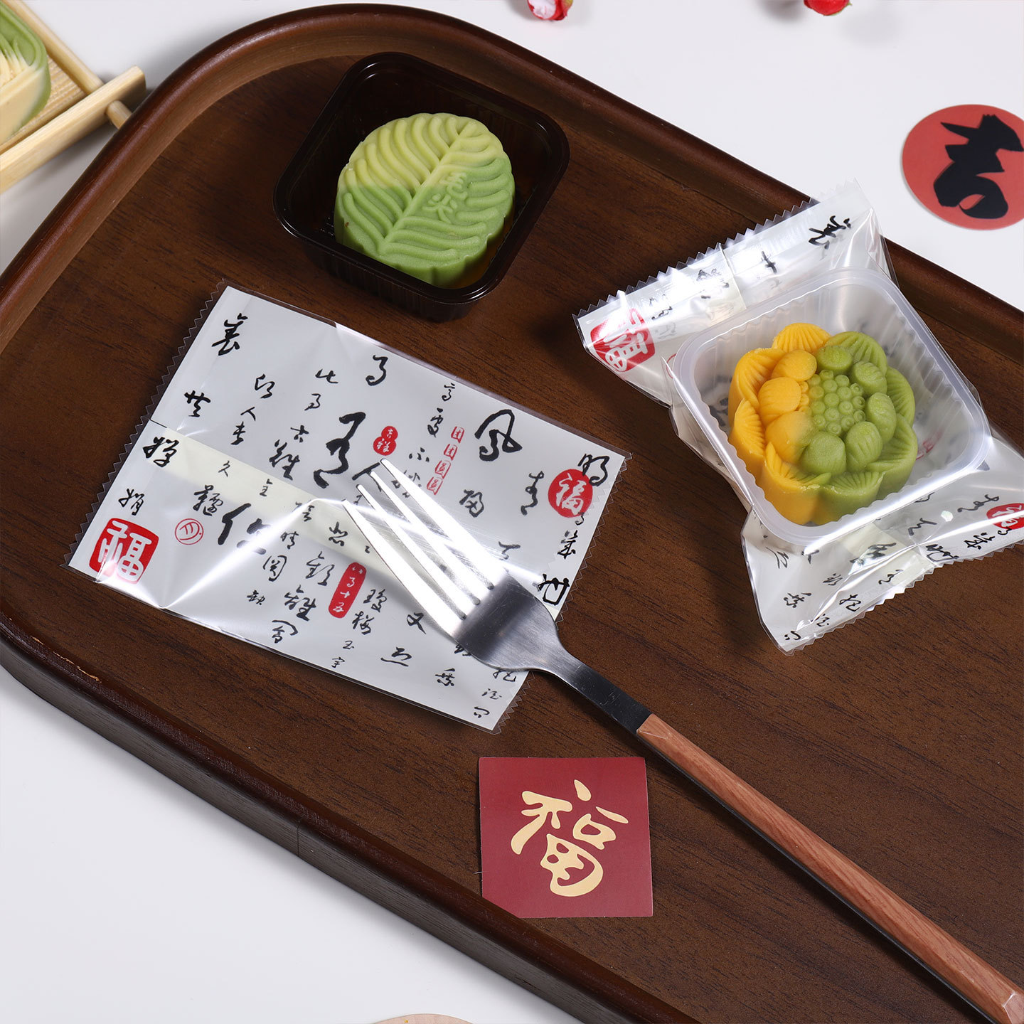 Picture of Spot Wholesale 2025 New Mooncake Packaging Bag 50g 100g Egg Yolk Crisp Mid-Autumn Mooncake Machine-Sealed Packaging Bag