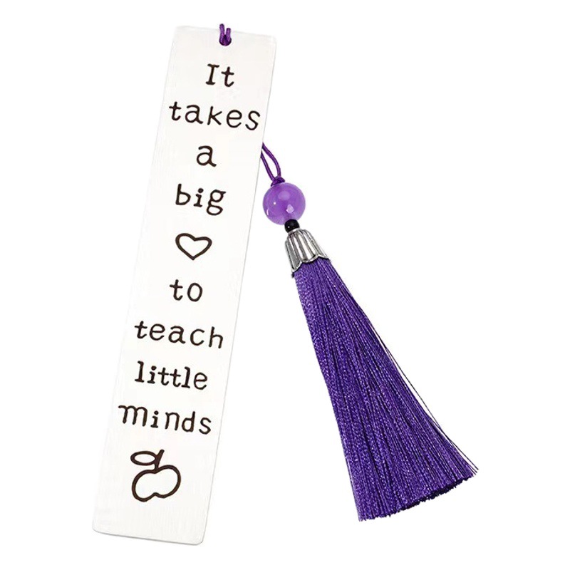 Cross-border hot sale stainless steel bookmark laser lettering plus logo classical tassel creative style artistic gift