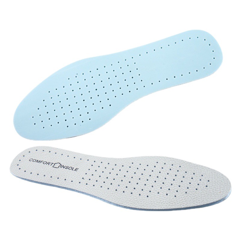 Cowhide Latex Insoles for Men and Women Deodorant Sweat Absorbing Soft Sole Comfortable Shock Absorbing Military Training Breathable Leather Sports Insoles for Men