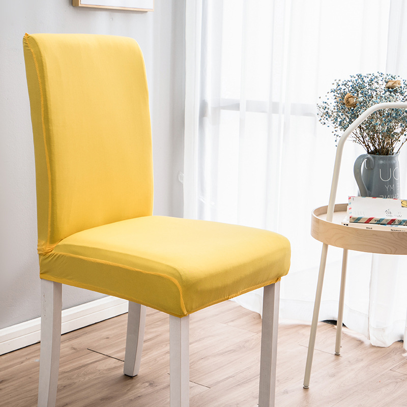 Picture of Cross-border plain milk silk elastic chair cover hotel restaurant half chair cover conference conjoined chair cover wholesale