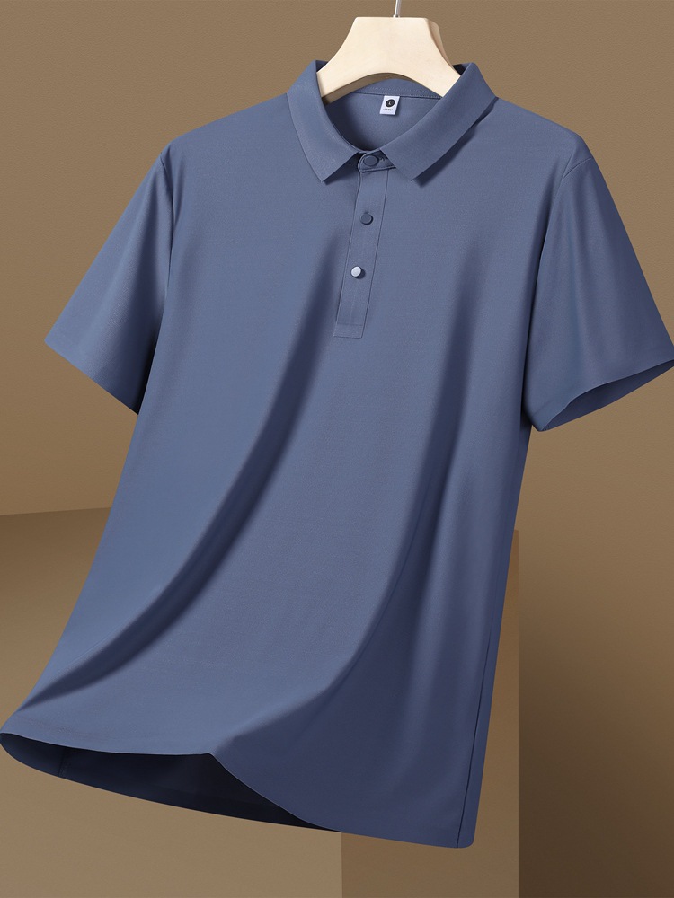 High-End Men's Polo Shirt 2025 Summer New Style Simple and Versatile Lapel Short-Sleeved Men's Business Casual T-Shirt