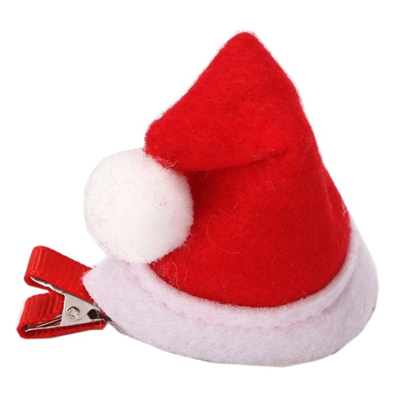 Christmas Kidsren's Street Stall Hat Hairpin Scan Code Gift Red Birthday Festive Hair Accessories Holiday Headdress Duckbill Clip