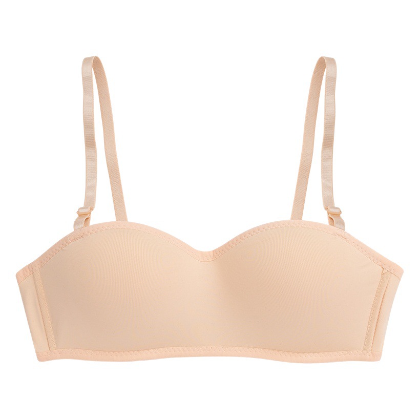 Picture of Cross-border Non-slip Strapless Small Chest Gathering Underwear Beautiful Back Tube-wrap Chest Summer Thin Cup Thin Shoulder Strap Traceless Bra