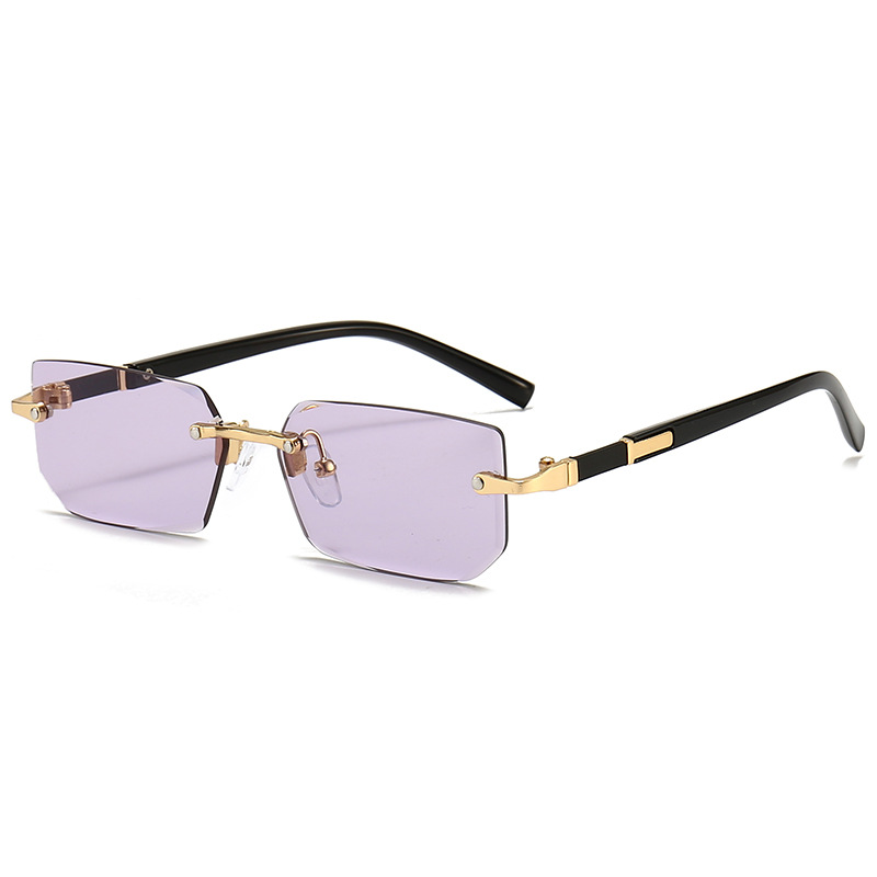 Picture of New Rimless Fashion Sunglasses European and American Trendy Cut-Edge Sunglasses Personalized Jelly Color Sunglasses Rimless Sunglasses
