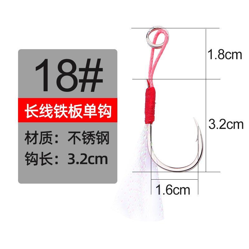 Picture of TWM triangle tooth iron plate hook sea fishing Luya binding hook accessories bulk fresh water beading bass army fish hook