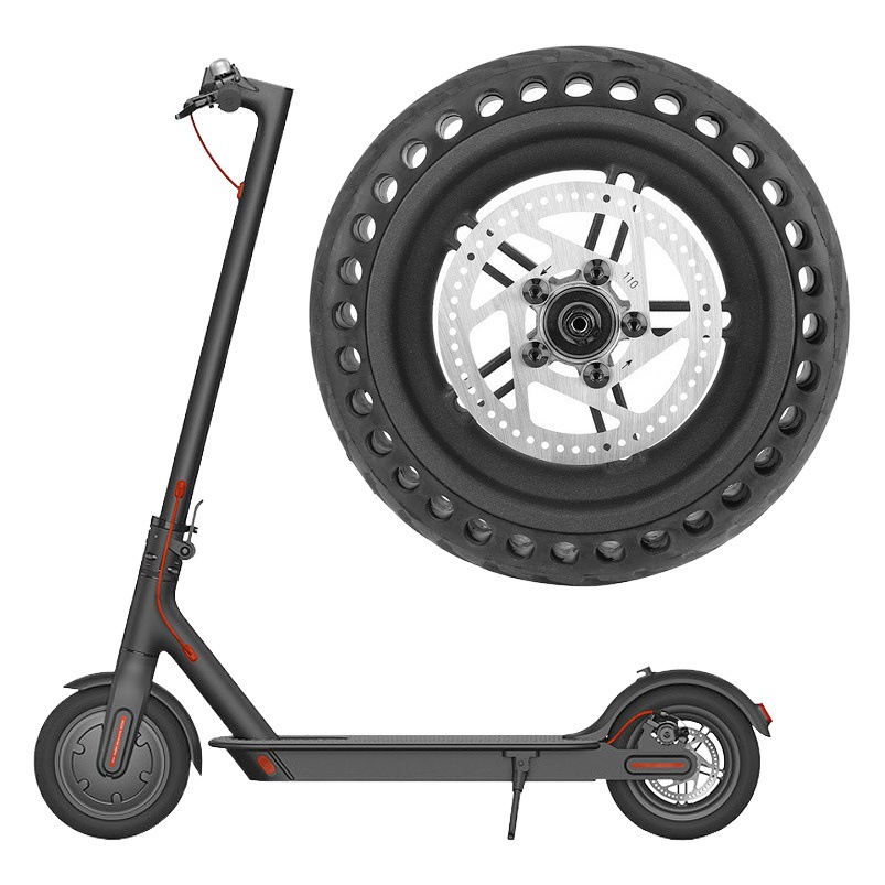 M365 Scooter Accessories 8.5inch Honeycomb Explosion-Proof Tire Rear Wheel Assembly Inner and Outer Tire + Wheel Hub Disc Brake Disc