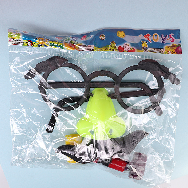 Picture of Beard Blowing Glaring Funny Children's Roll Blowing Dragon Glasses Toy Big Nose Whistle Mask Tricky Stall Supply