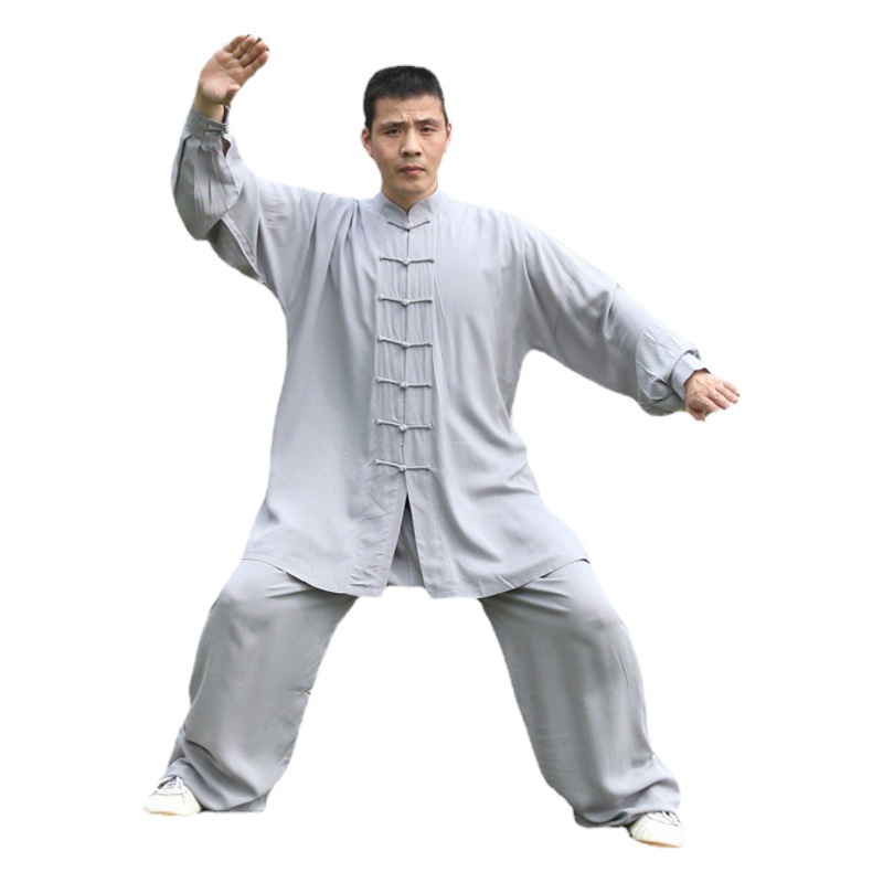 Picture of Long sleeve cotton silk Tai chi practice clothes summer men's and women's 5-color fitness clothes suit tai chi morning exercise performance clothing