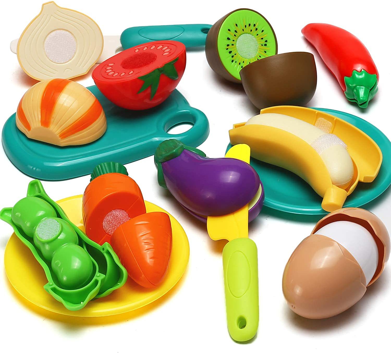 Picture of Gongzi Cross-border Children's Fruit-cutting Toys Baby Vegetable-cutting Joy Boys and Girls Play Kitchen Fruit and Vegetable suit