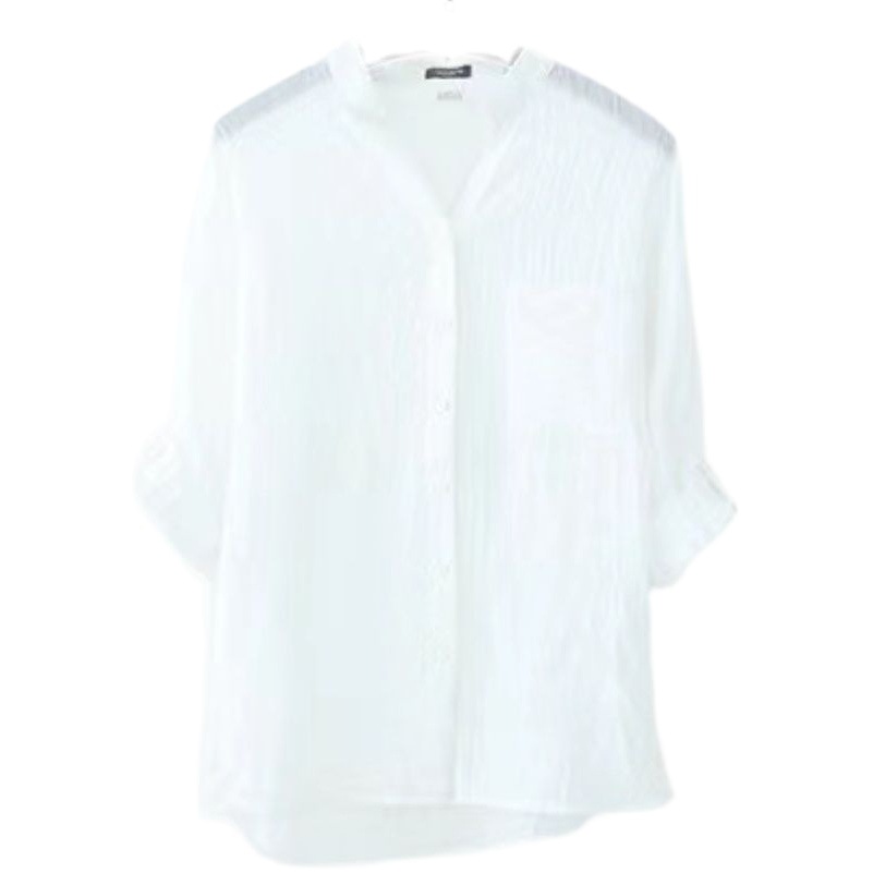 2023 Summer New Korean Style Women's Casual Cotton Shirt Thin Sun Protection Clothing Air Conditioning Shirt Cardigan Coat Trendy