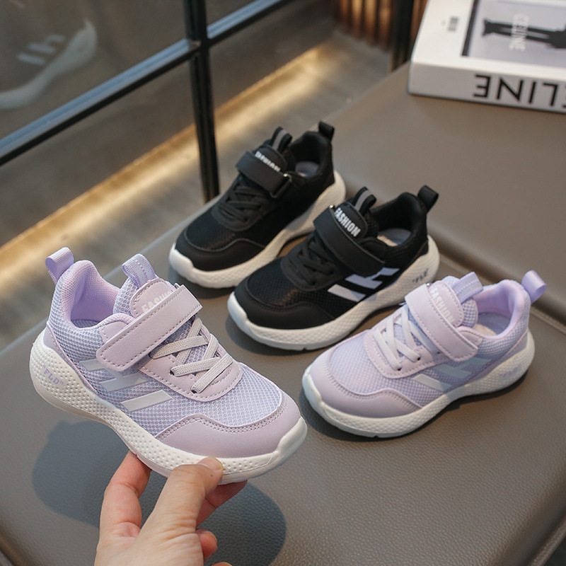 2024 Spring and Summer New Children's Mesh Shoes Boys Lightweight Breathable sneaker Girls Velcro Casual Running Shoes