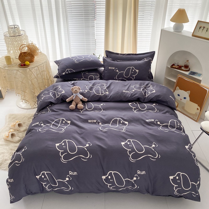 Picture of Four-Piece Brushed Skin-Friendly Thickened Duvet Cover Set, Student Dormitory Three-Piece Quilt Set, Suitable for All Seasons, Internet Celebrity Hot Item