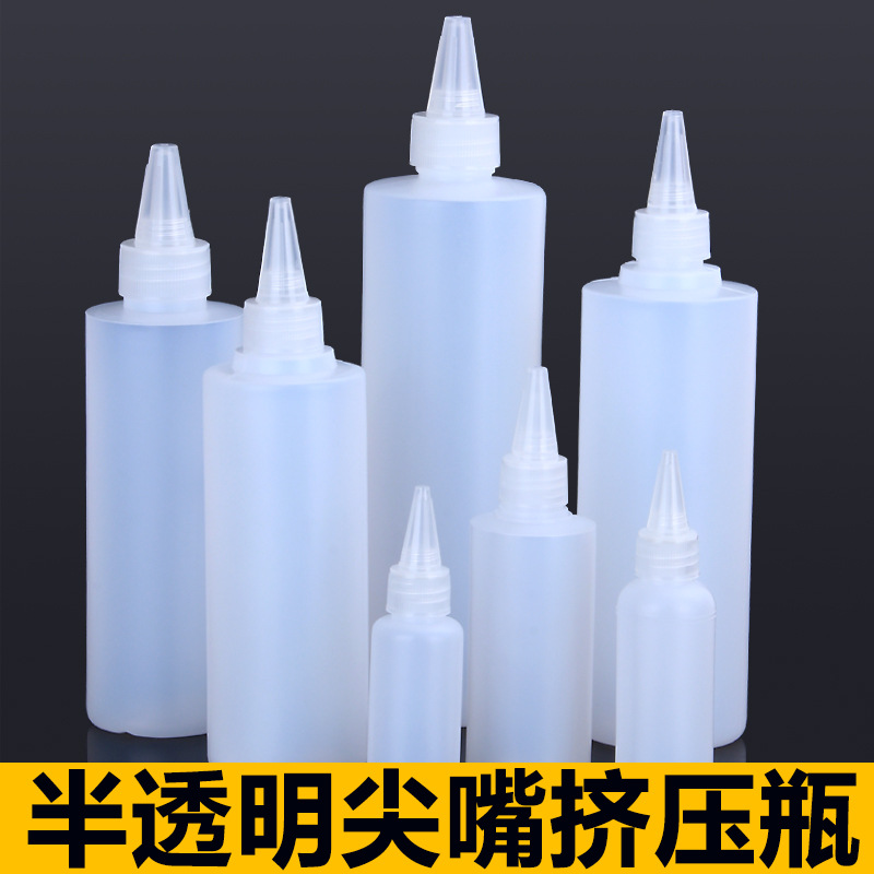 1000ml Squeeze Bottle Transparent Pointed Bottle Small Empty Bottle Glue Soft Plastic Bottle Emulsion Bottled Drop Bottle Pigment Bottle
