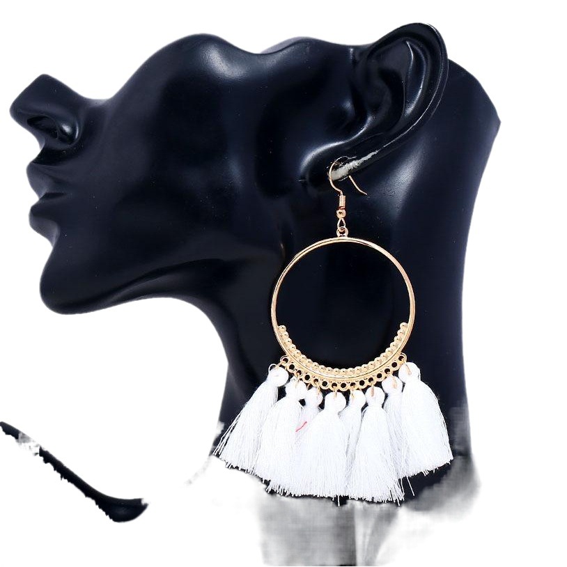 Cross-border Hot New Tassel Ear Fashion European and American Jewelry Exaggerated Earrings Bohemian Tassel Earrings