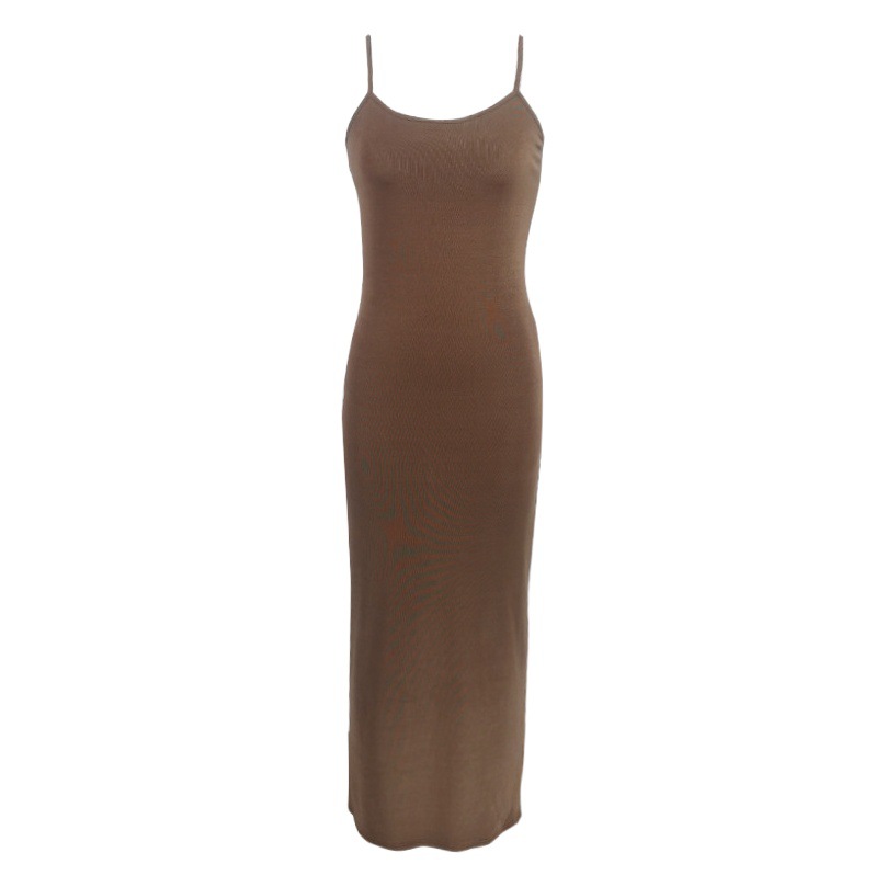 Source Factory Amazon Summer New Women's Dress European and American Solid Color Dress Comfortable Casual Sling dress