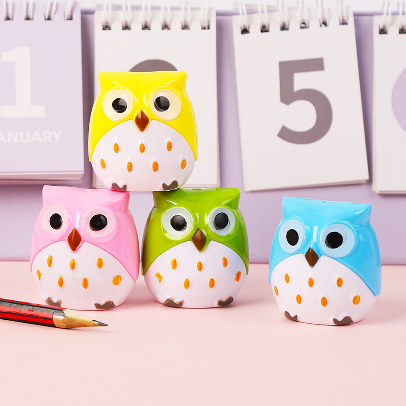 Picture of Creative cute cartoon owl pencil sharpener double hole pencil sharpener student pencil sharpener pencil sharpener wholesale