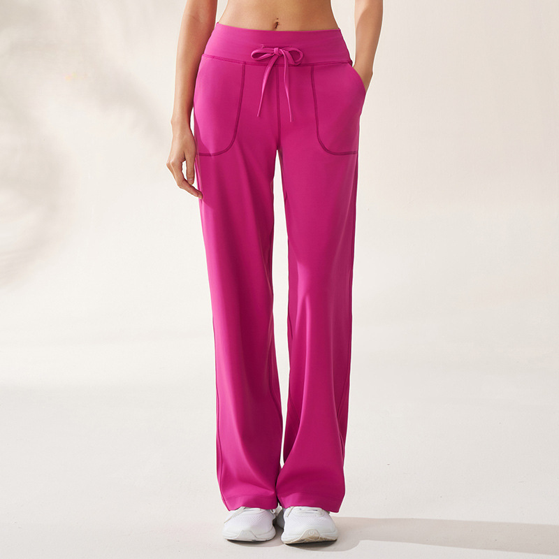 Zhejiang Xuanchen Sports Pants Women's Loose Running Fitness Pants Drapey Straight-Leg Wide Leg Pants High Waist Tummy Control Yoga Pants