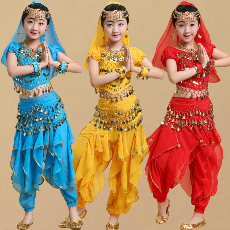 Children's Xinjiang Dance Performance Clothing Folk Dance Belly Dance Tianzhu Girl Performance Clothing Children's Indian Dance Performance Clothing